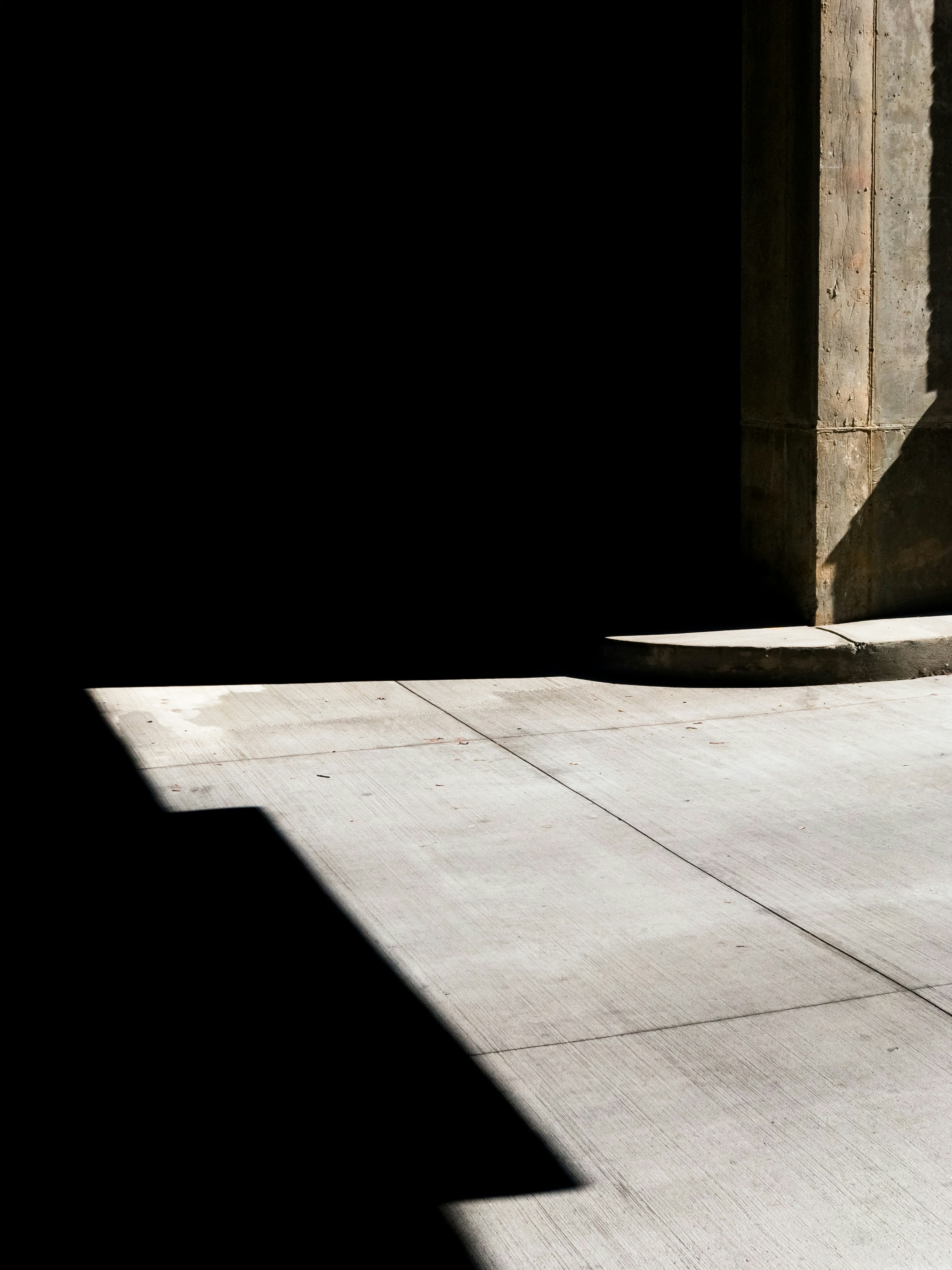 Architectural scene with geometric shadows